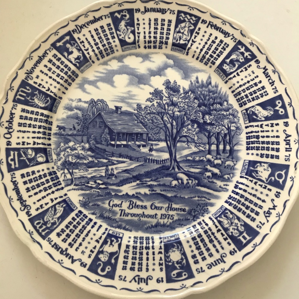 Alfred Meakin Calendar Plate